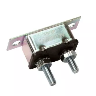 Circuit Breaker 12V 25A, Automatic Reset Type I, Metal Housing, Straight Bracket, Single Pack