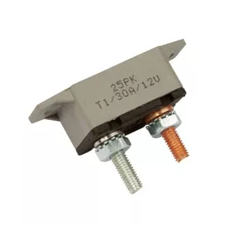 Circuit Breaker 12V 30A, Automatic Reset Type I, Plastic Housing, Straight Bracket, Single Pack