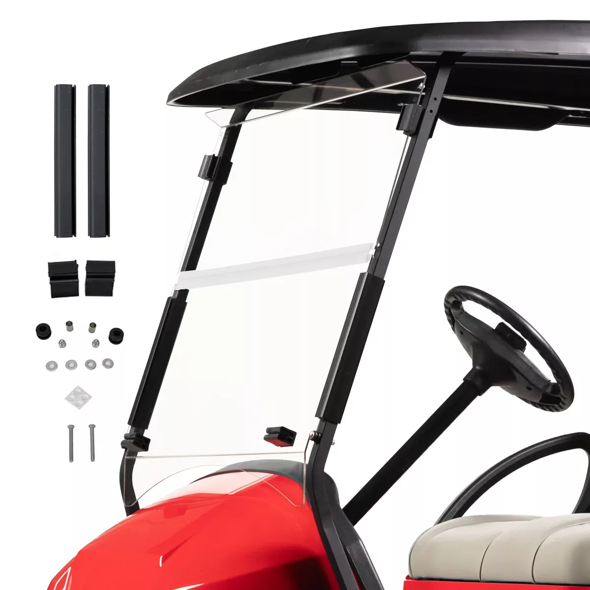Clear Club Car Precedent 1-piece Windshield (Years 2004-Up) Made in USA