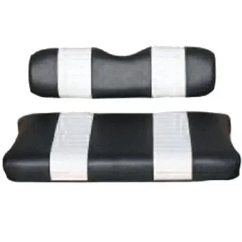 Club Car DS Black / White Seat Cover Set (Fits 2000.5-Up)
