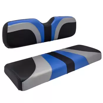 Club Car – Red Dot Blade Alpha Blue Silver and Black Front Seat Cover