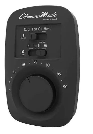 Coleman Black Analog Heat / Cool Wall Thermostat 9420-351