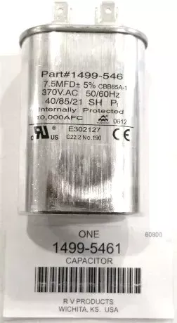 Coleman Fan Capacitor (7.5 Mfd / 370V) 1499-5461 (Page 1)