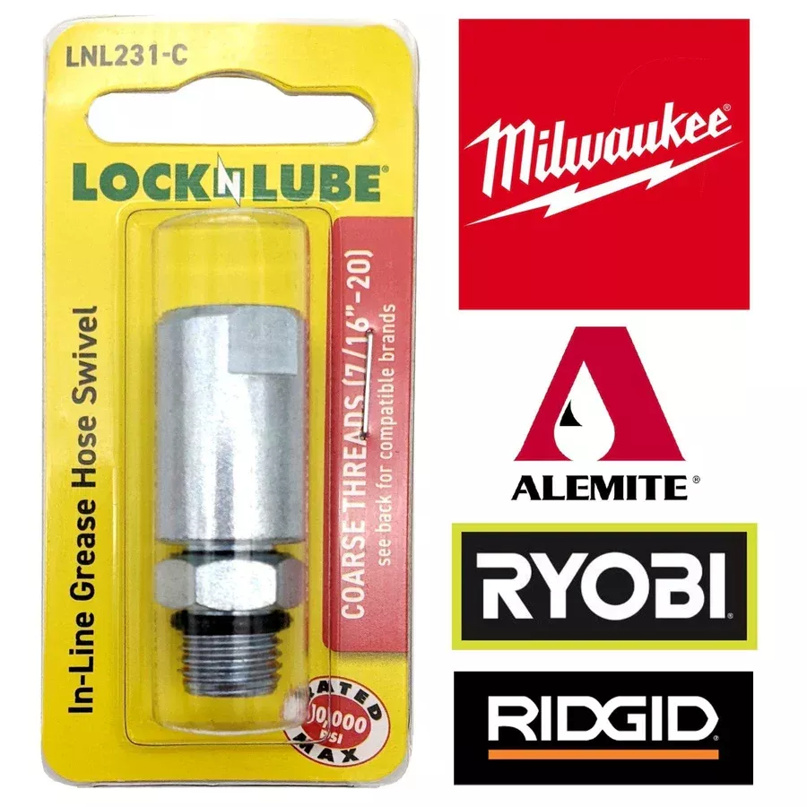 Course Thread Grease Hose Swivel- 10,000 PSI