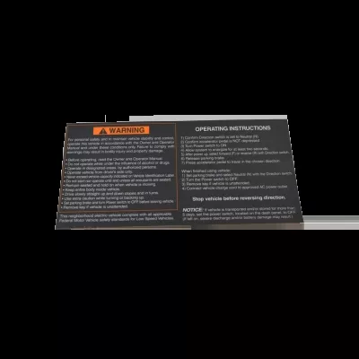 Decal, Warning/Operator Instruction – NEV