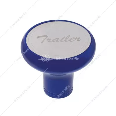 Deluxe Aluminum Screw-On Air Valve Knob With Stainless Tractor Plaque - Indigo Blue