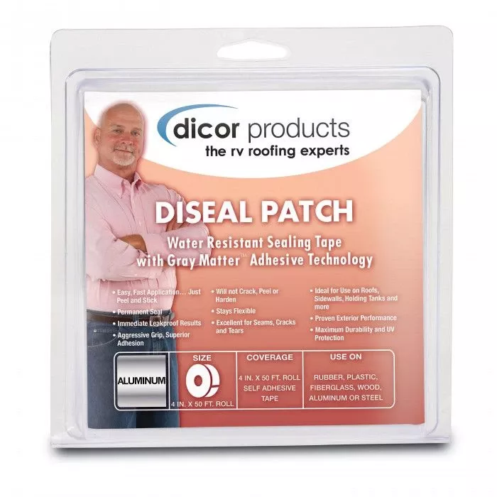 Dicor 4″ X 50′ Roll Of Aluminum Diseal Water Resistant Sealing Roof Tape