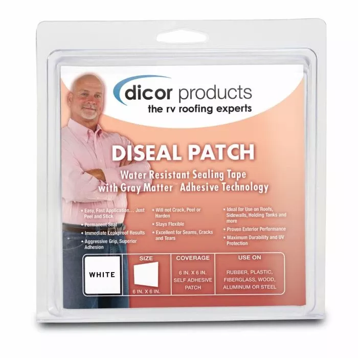 Dicor 6″ DiSeal TPO Patch Of White Water Resistant Sealing Tape