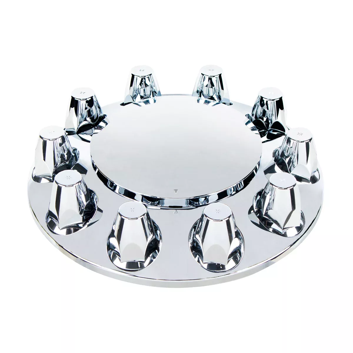 Dome Front Axle Cover With 33mm Standard Thread-On Nut Covers - Chrome (Card)