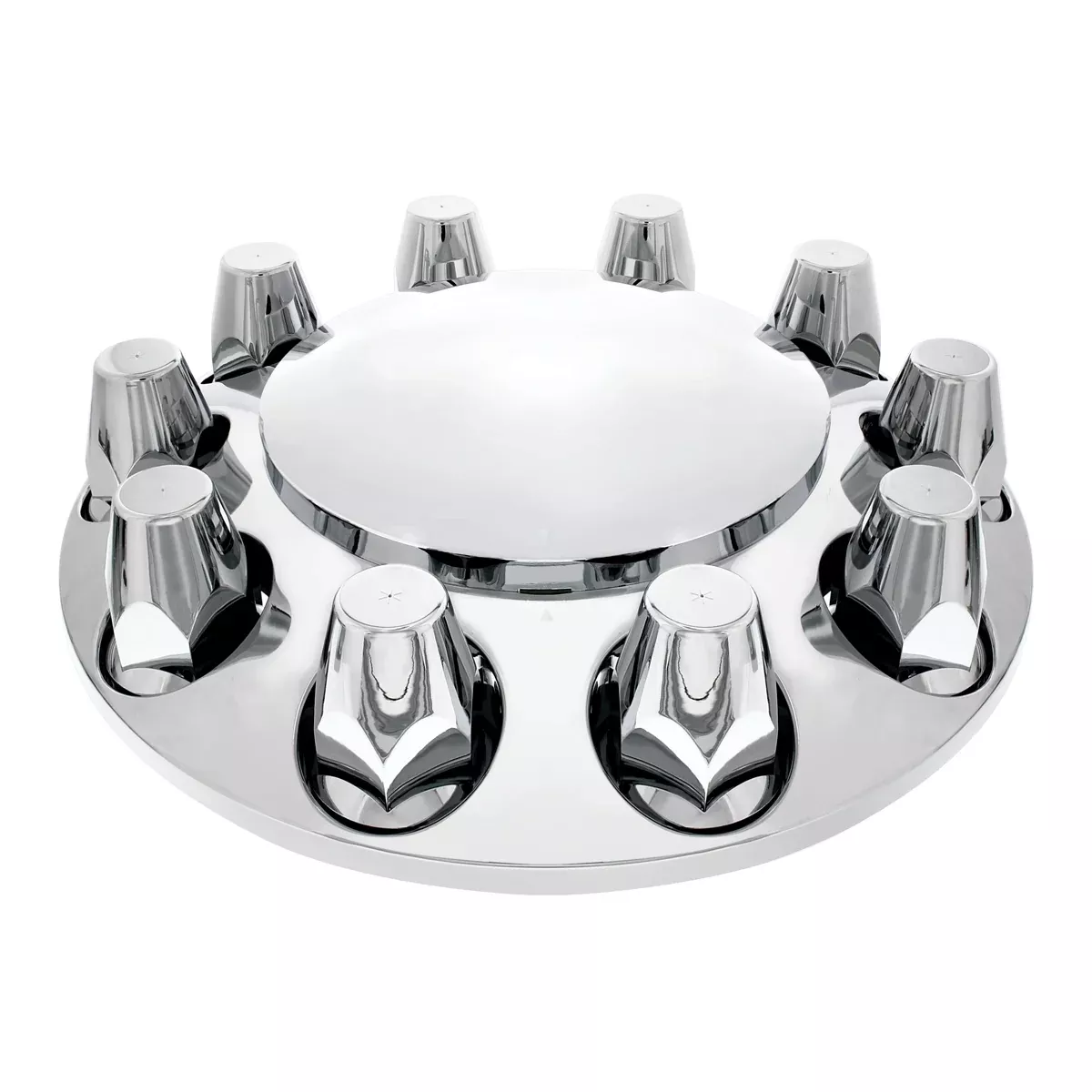 Dome Front Axle Cover with 33mm Standard Thread-On Nut Covers - Chrome