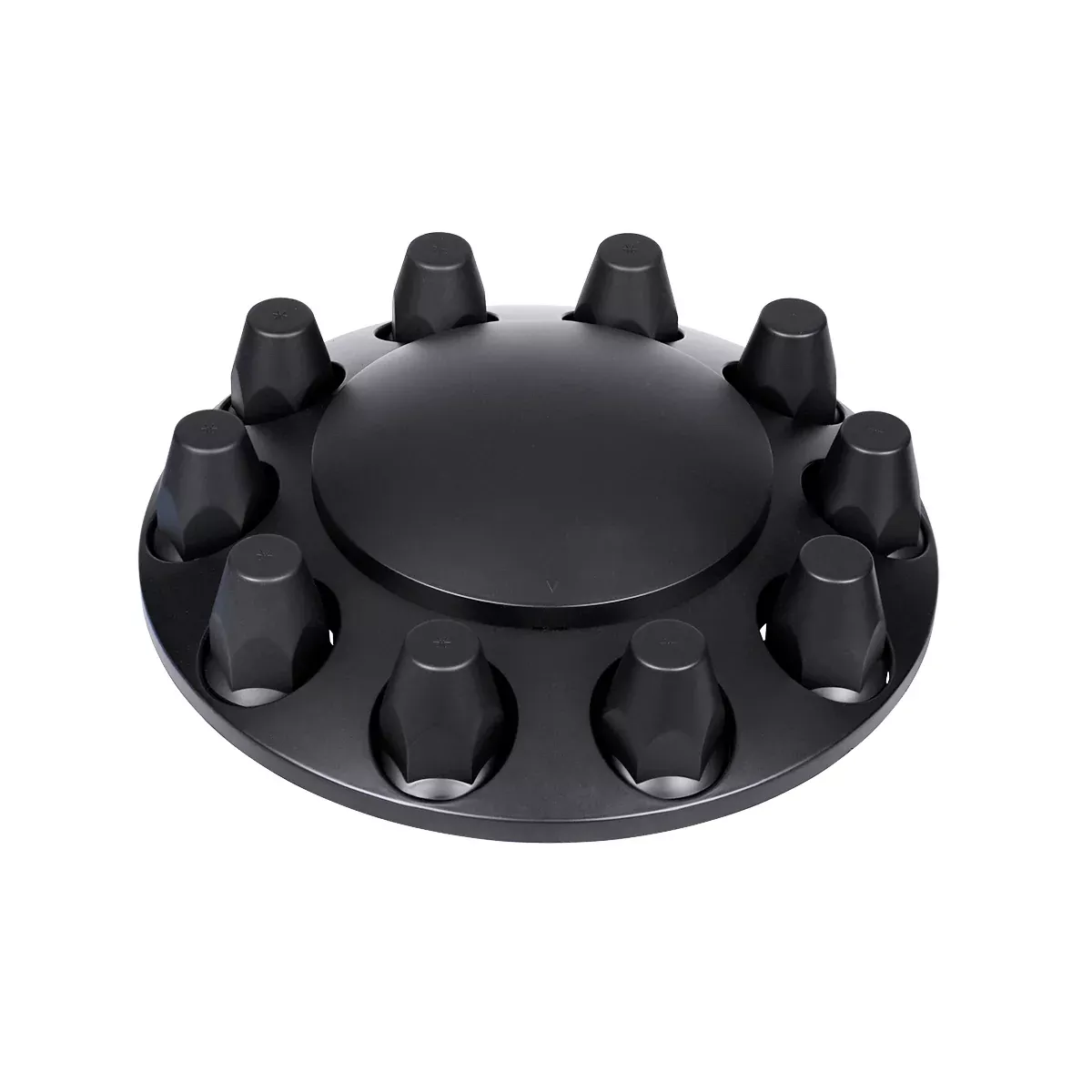 Dome Front Axle Cover With 33mm Standard Thread-On Nut Covers - Matte Black