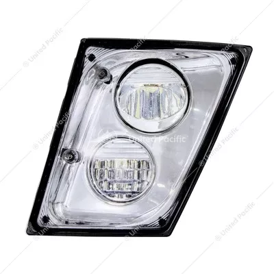 Driver 2 High Power LED Chrome Driving Light & Fog Light For 2003-2017 Volvo VNL
