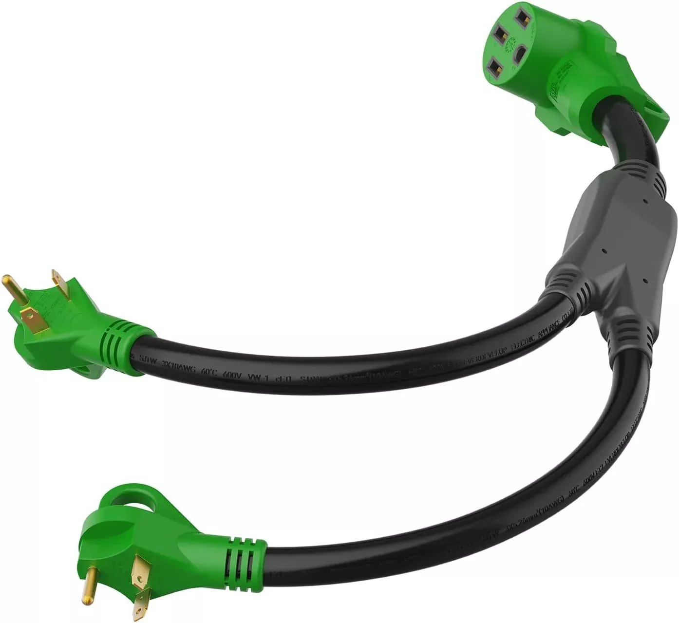 Dual 30 Amp to 50 Amp RV Y Adapter - Dual TT-30P to 14-50R