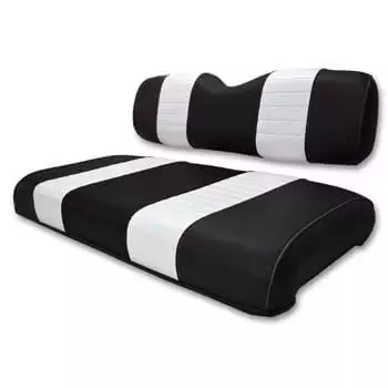 E-Z-GO Electric Marathon Black / White Seat Cushion Set (Works with 1988-1994)
