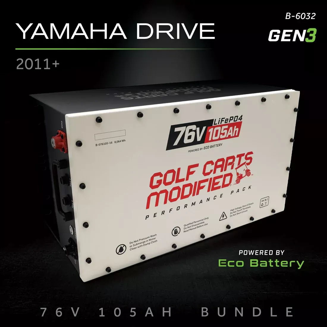 Eco Battery 76V 105Ah Lithium Golf Cart Battery Bundle - Yamaha G29/Drive & Drive2 2011+