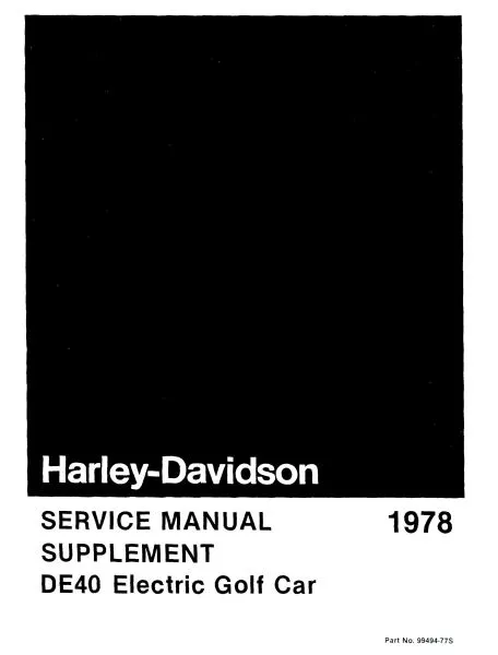 Electric Service Manual Supplement, '78