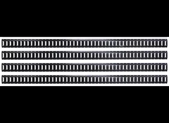 etrailer Horizontal E-Track - Black Powder Coated Steel - 2,000 lbs - 94" Long - Qty 4