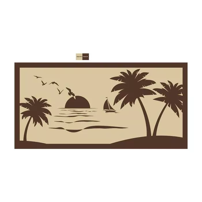 Faulkner 9′ X 18′ Beach And Palm Tree Design Patio Mat