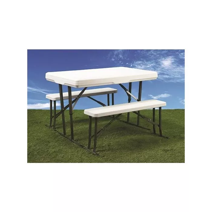 Faulkner Folding White Picnic Table And Nesting Benches