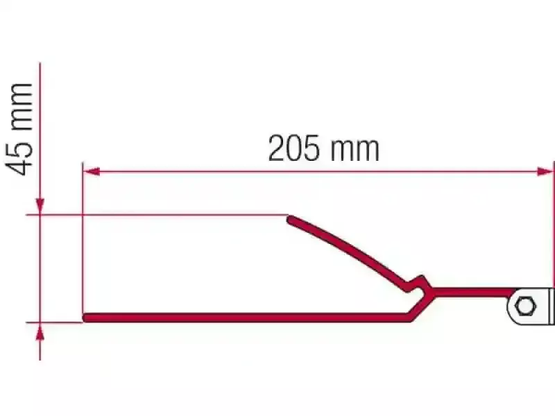 Fiamma Bracket 200-04639 Awn Short Roof Install C 1Pce