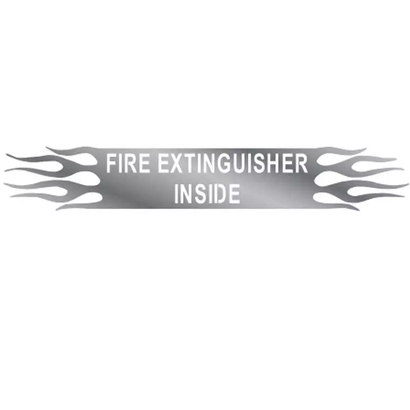 Fire Extinguisher Inside with Flames Sign - Stainless Steel