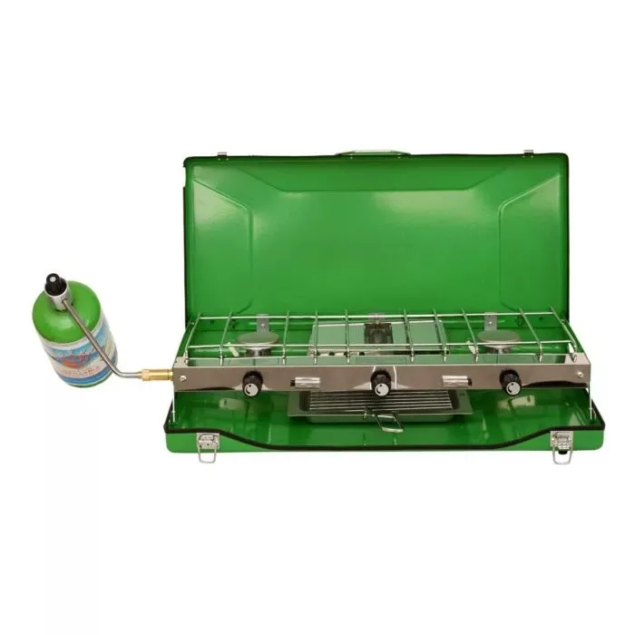 Flame King Folding 3 Burner Camping Stove
