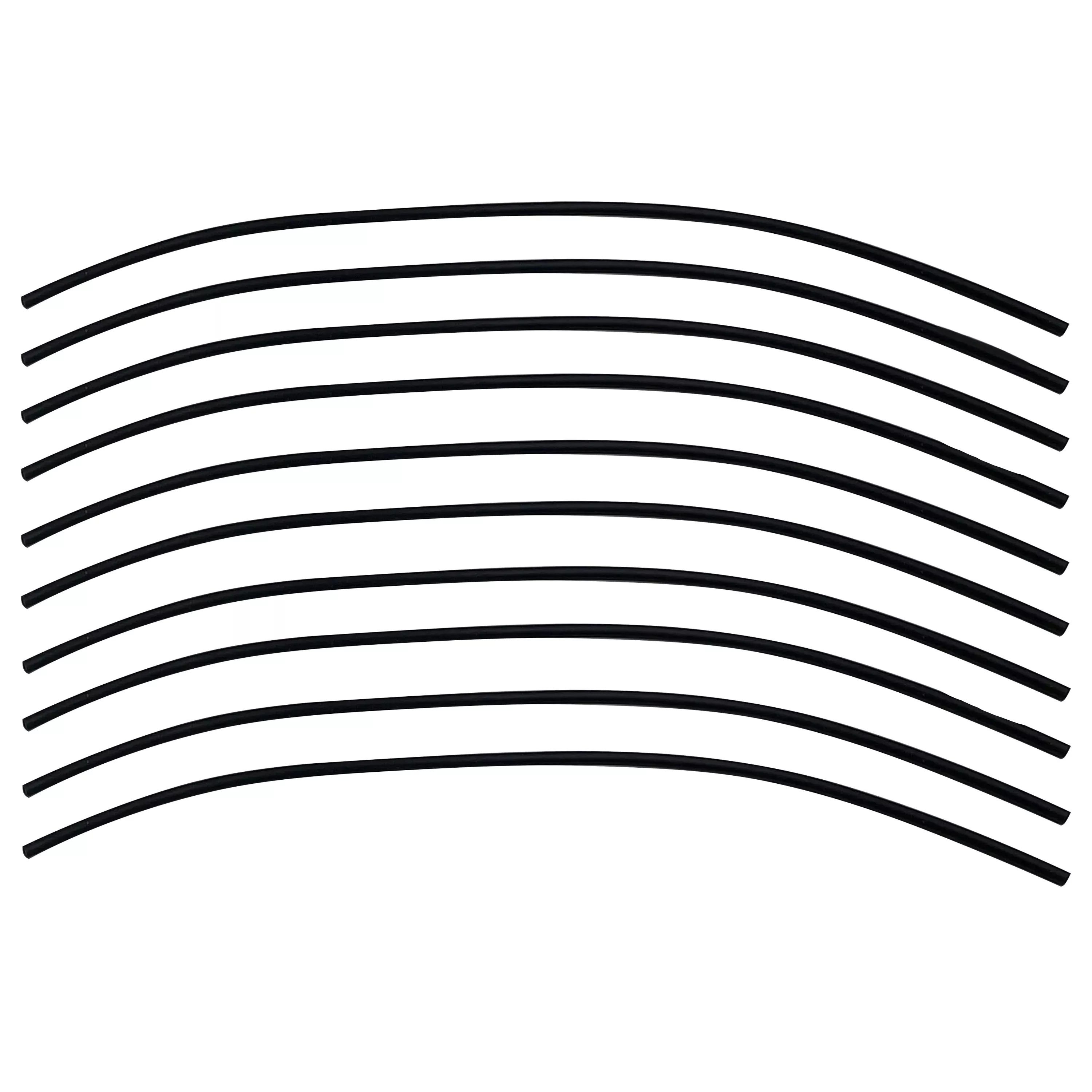 Flexible Thin Single Wall Non-Adhesive Heat Shrink Tubing 2:1 Black 3/64" ID - 12" Inch 10 Pack