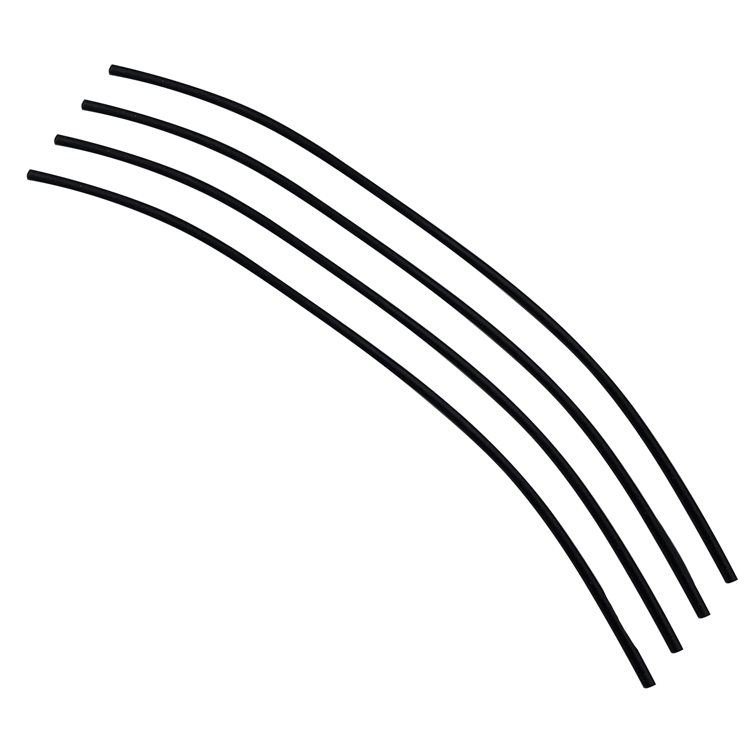 Flexible Thin Single Wall Non-Adhesive Heat Shrink Tubing 2:1 Black 3/64" ID - 48" Inch 4 Pack