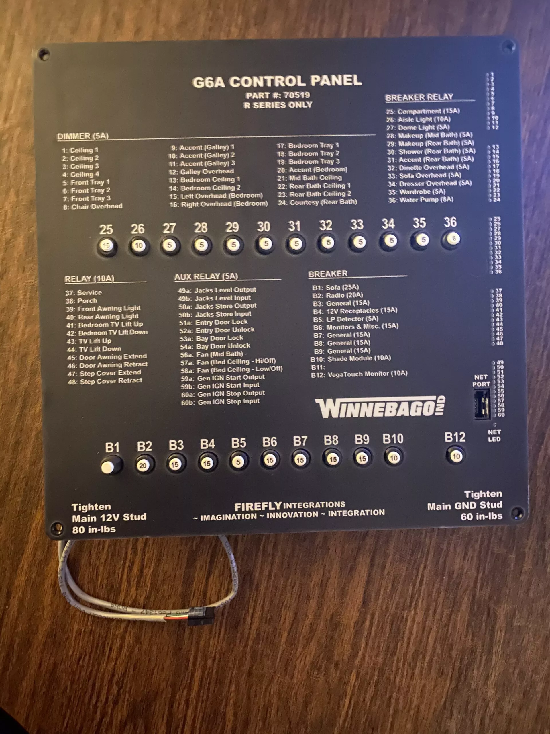 G6A CONTROL PANEL R SERIES 70519