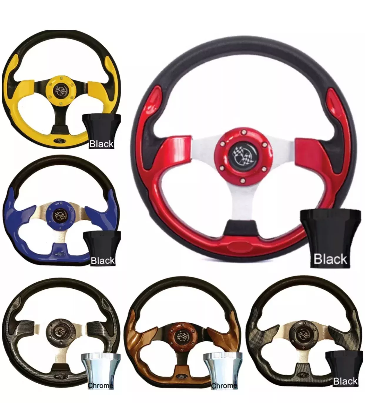 Golf Cart Steering Wheel & Adapter Kit | Club Car, EZGO & Yamaha
