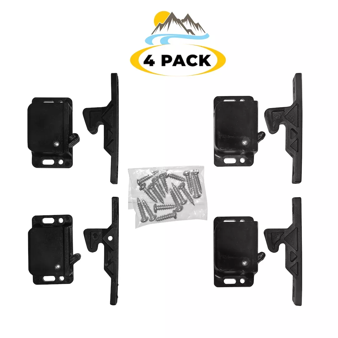Grabber Catches 10 LB Cabinet Push to Close Latch RV Boat Hardware - 4 Pack