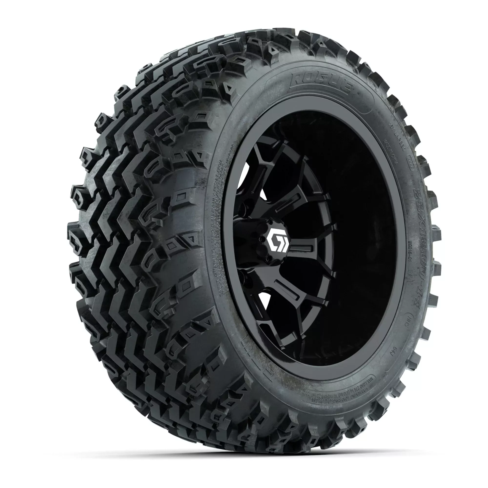 GTW Assault Gloss Black 14" Wheels with 23X10-R14 Rogue All-Terrain Tires - Full Set