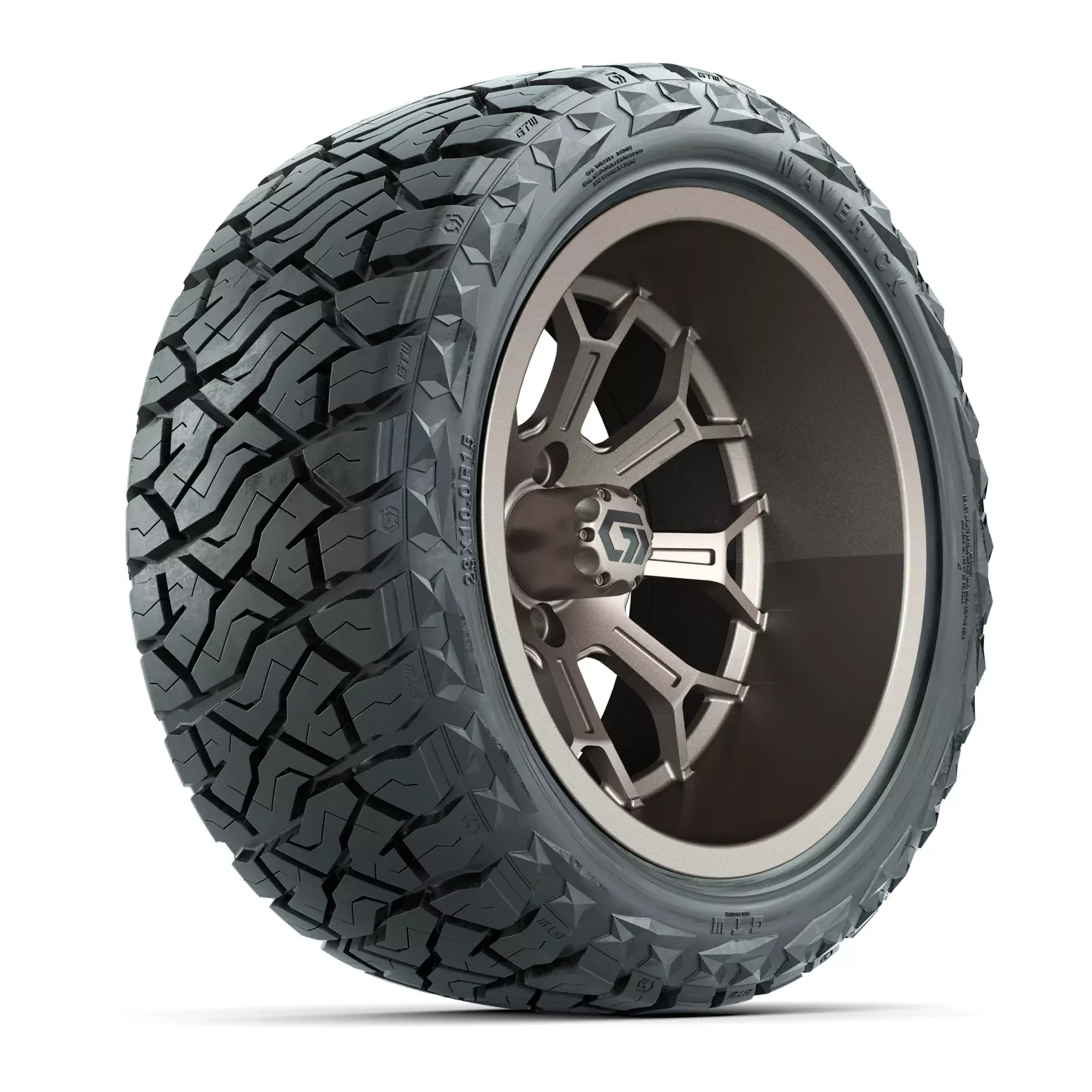 GTW Assault Matte Bronze 15" Deep Dish Wheels with 23X10-R15 Maverick Steel Belted Radial All-Terrain Tires - Full Set