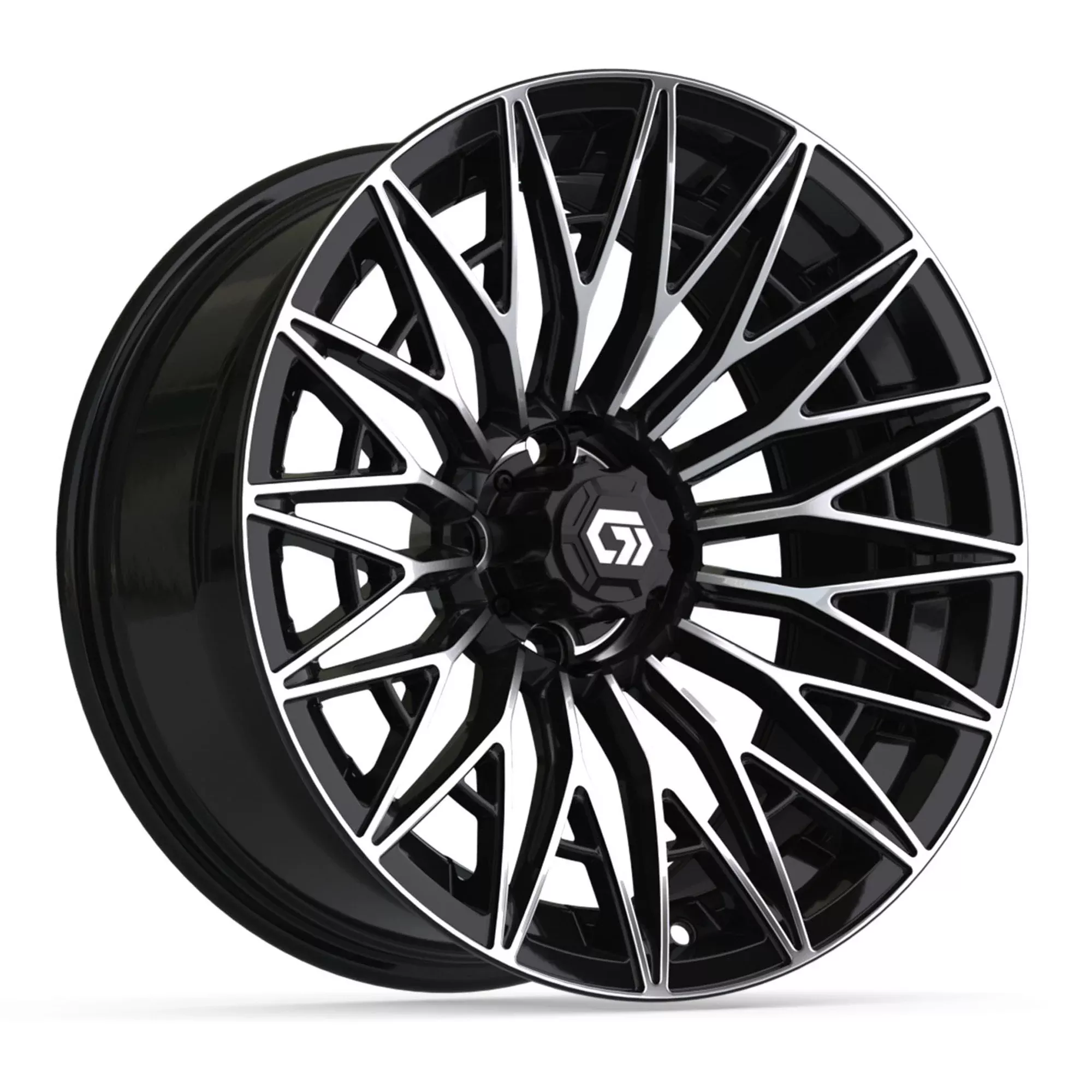 GTW Blur Black & Machined 16" Golf Cart Wheel - Single