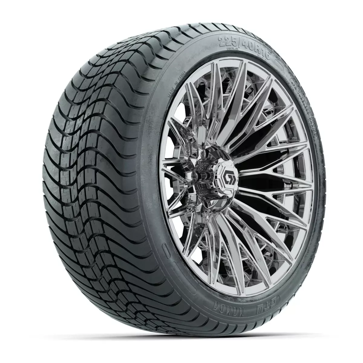 GTW Blur Chrome 16" Wheels with 225/40-R16 Mamba Street Tires - Full Set