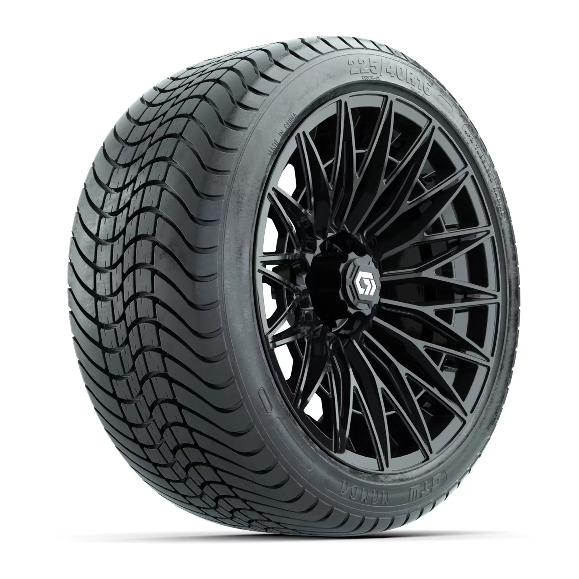 GTW Blur Gloss Black 16" Wheels with 225/40-R16 Mamba Street Tires - Full Set