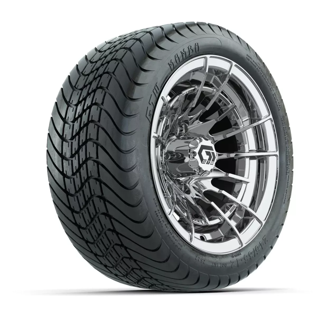 GTW Boost Chrome 12 in Wheels with 215/35-12 Mamba Street Tires Full Set