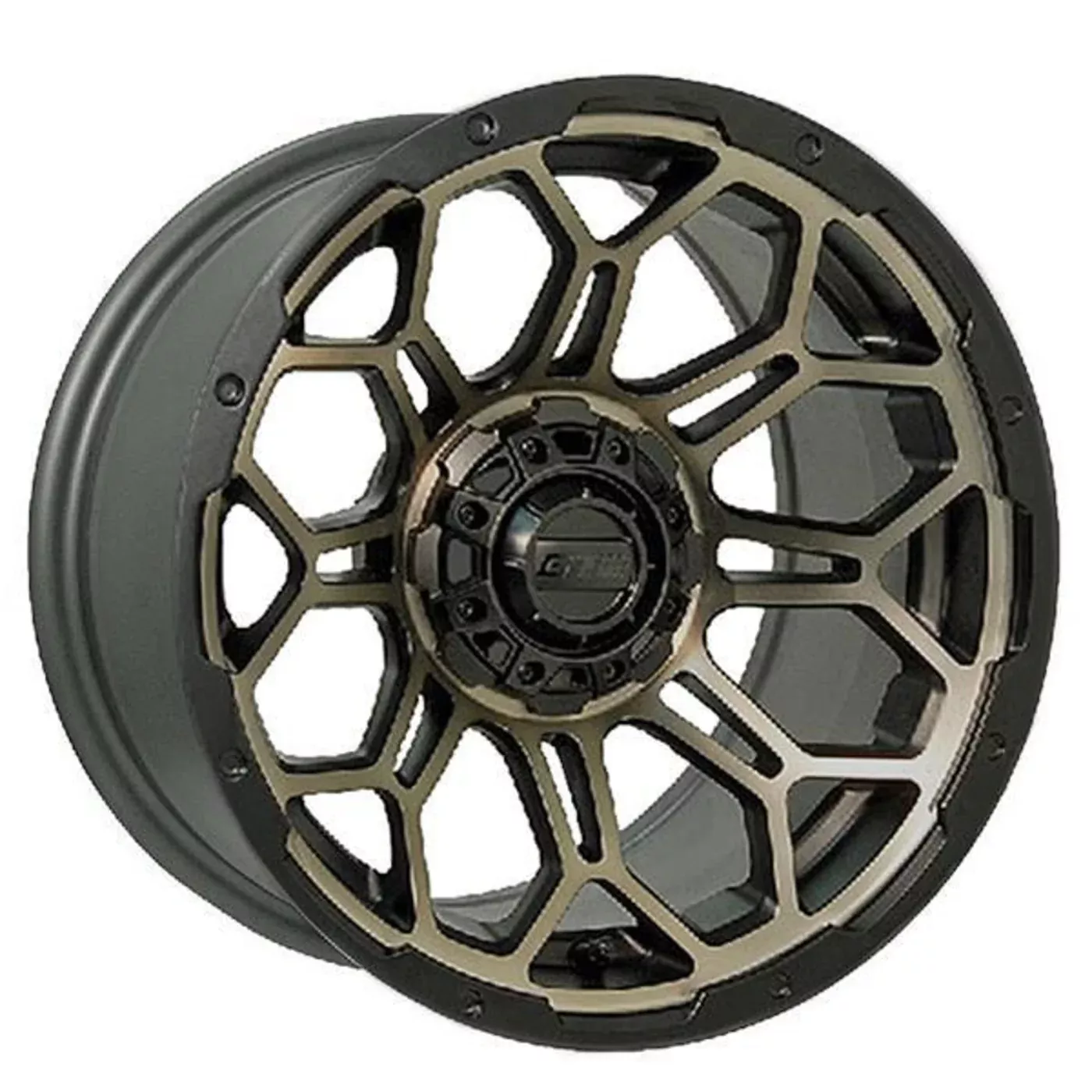 GTW Bravo 14x7 Bronze Gold/Black Golf Cart Wheel (Single)