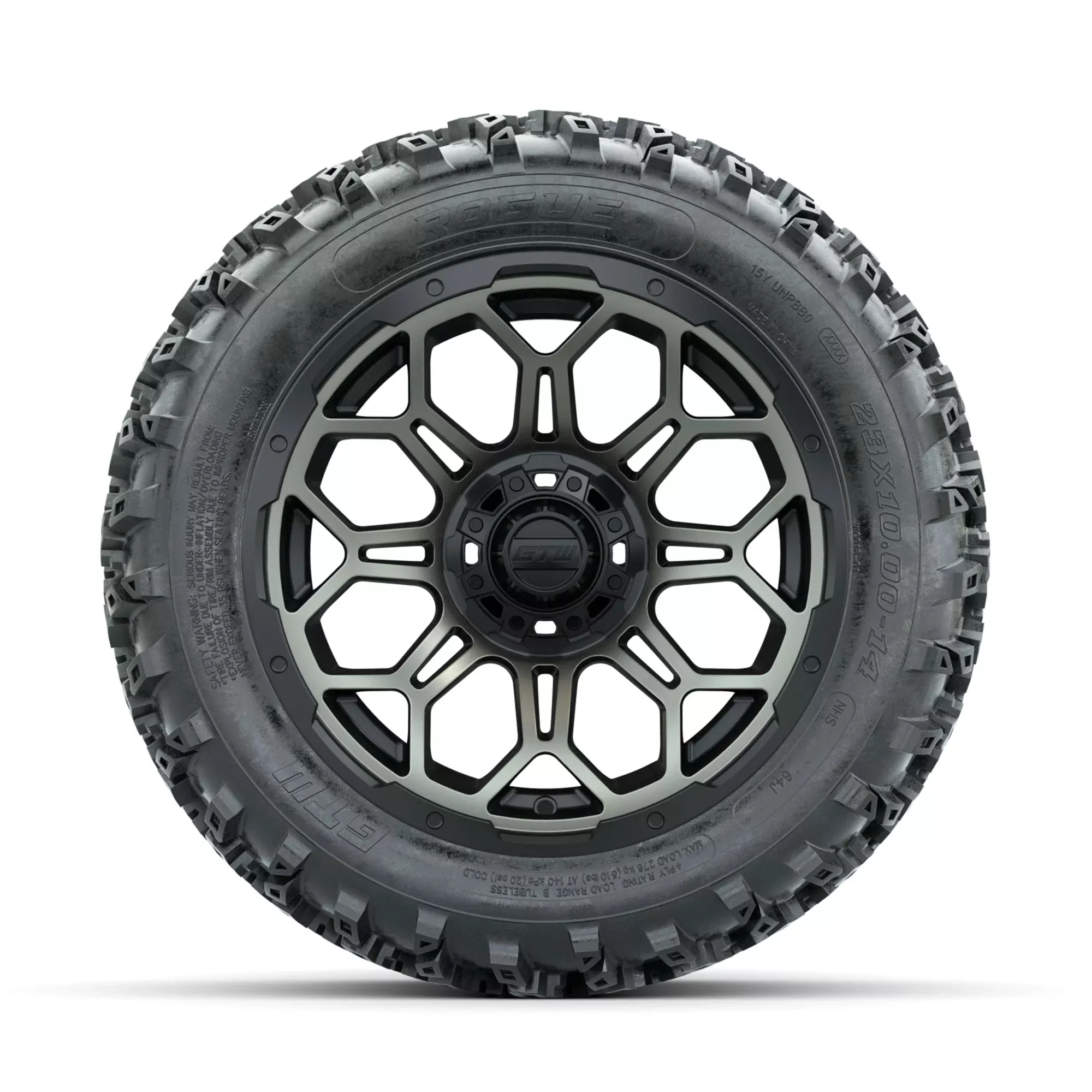 GTW Bravo Bronze/Black 14 in Wheels with 23x10.00-14 Rogue All Terrain Tires Full Set