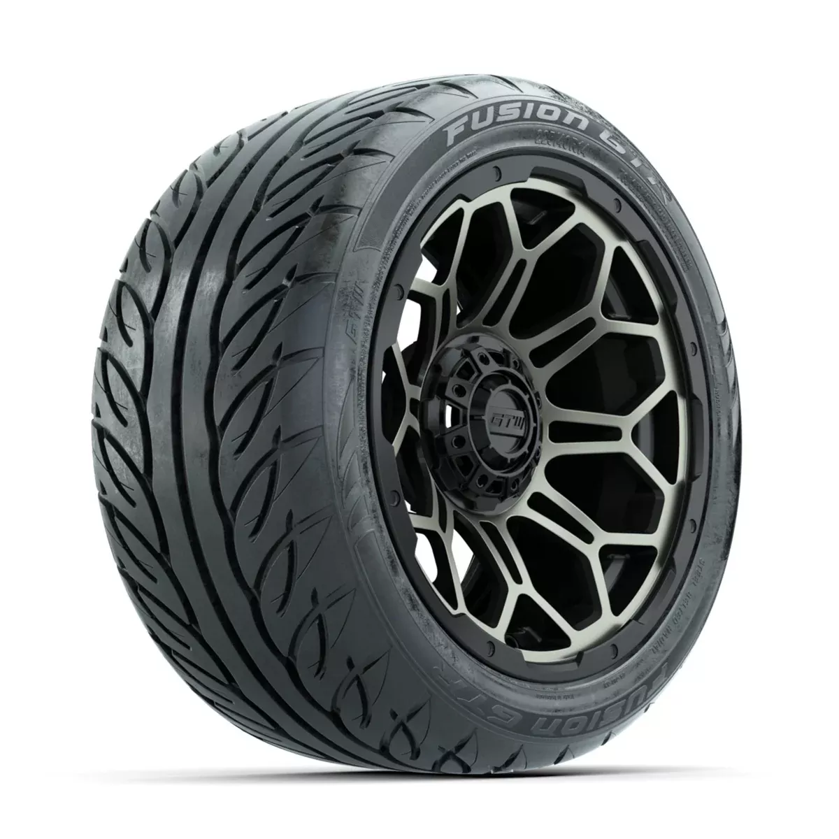 GTW Bravo Matte Bronze 14 in Wheels with 225/40-R14 Fusion GTR Street Tires Full Set
