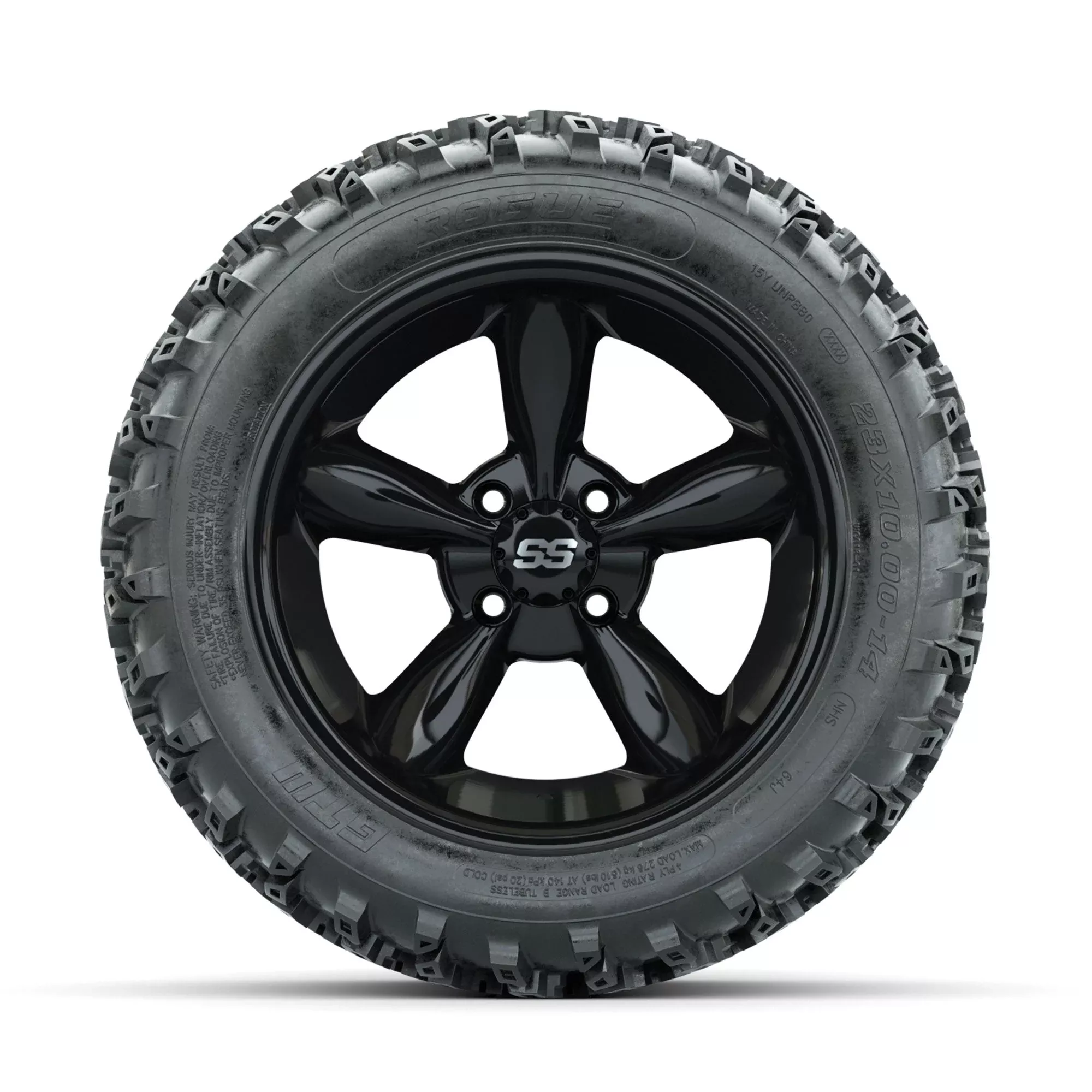 GTW Godfather Black 14 in Wheels with 23x10.00-14 Rogue All Terrain Tires Full Set