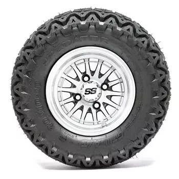 GTW Medusa Black and Machined Wheels with 20in Predator A-T Tires - 10 Inch