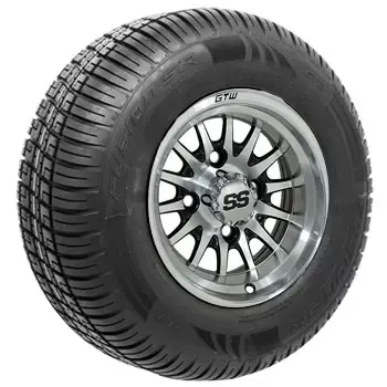 GTW Medusa Silver and Machined Wheels with 20in Fusion DOT Approved Street Tires - 10 Inch