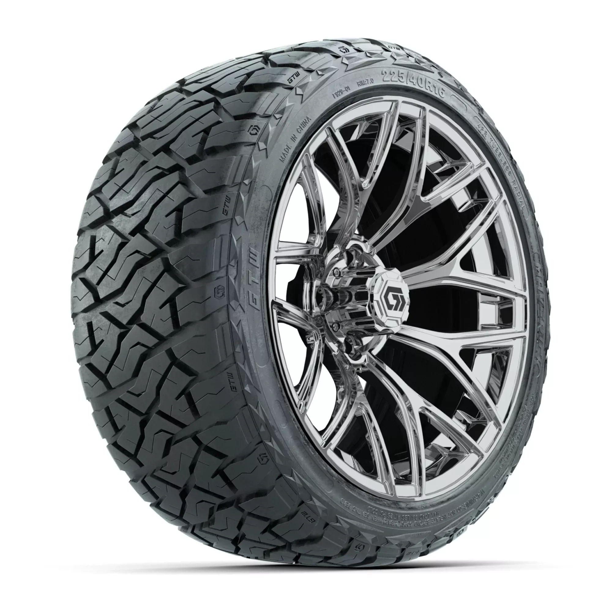 GTW Monaco Chrome 16" Wheels with 225/40-R16 Maverick Street Tires - Full Set