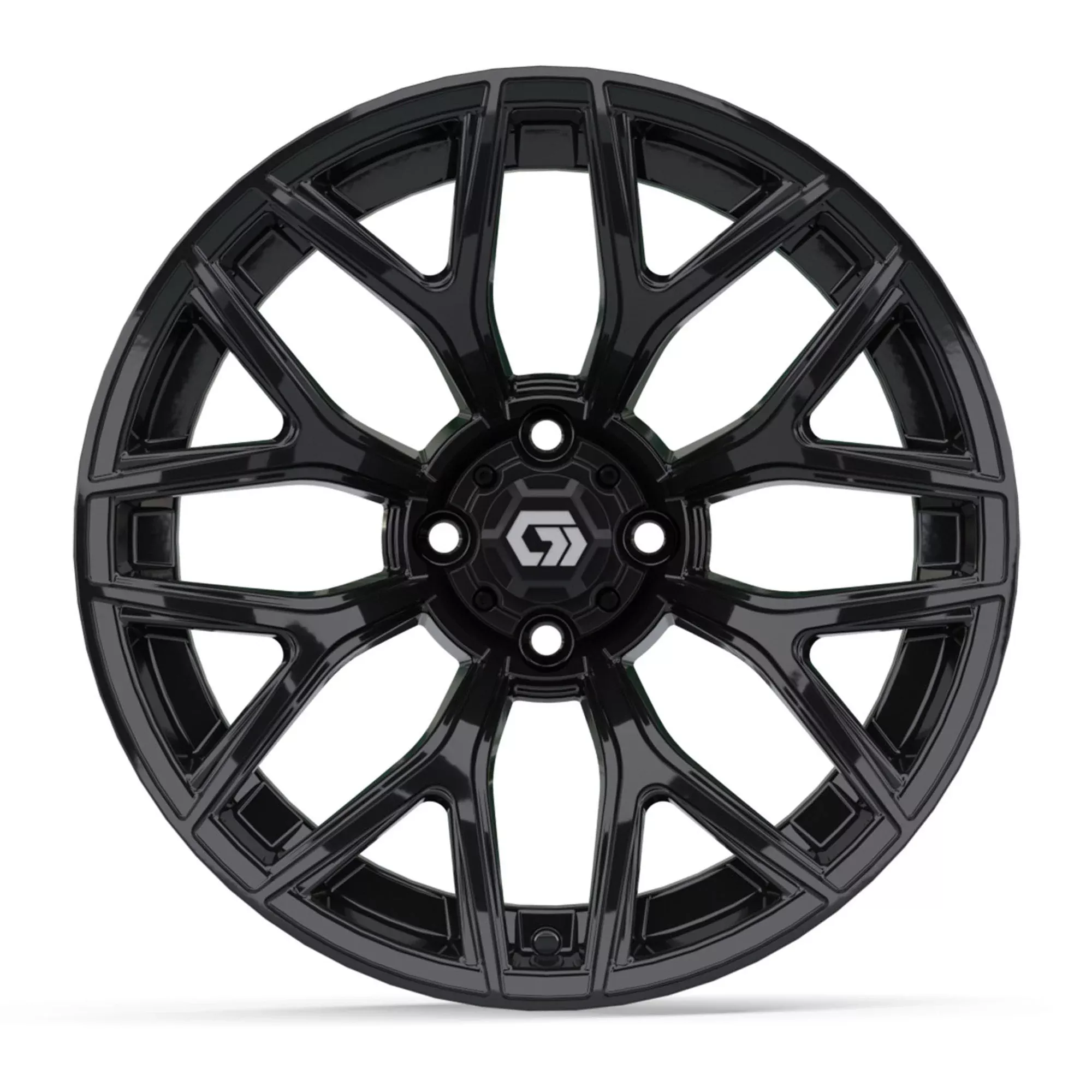 GTW Monaco Gloss Black 16" Golf Cart Wheel