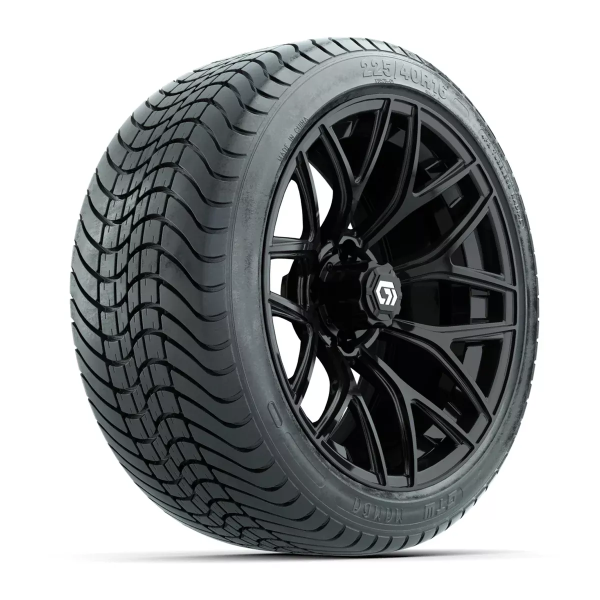 GTW Monaco Gloss Black 16" Wheels with 225/40-R16 Mamba Street Tires - Full Set