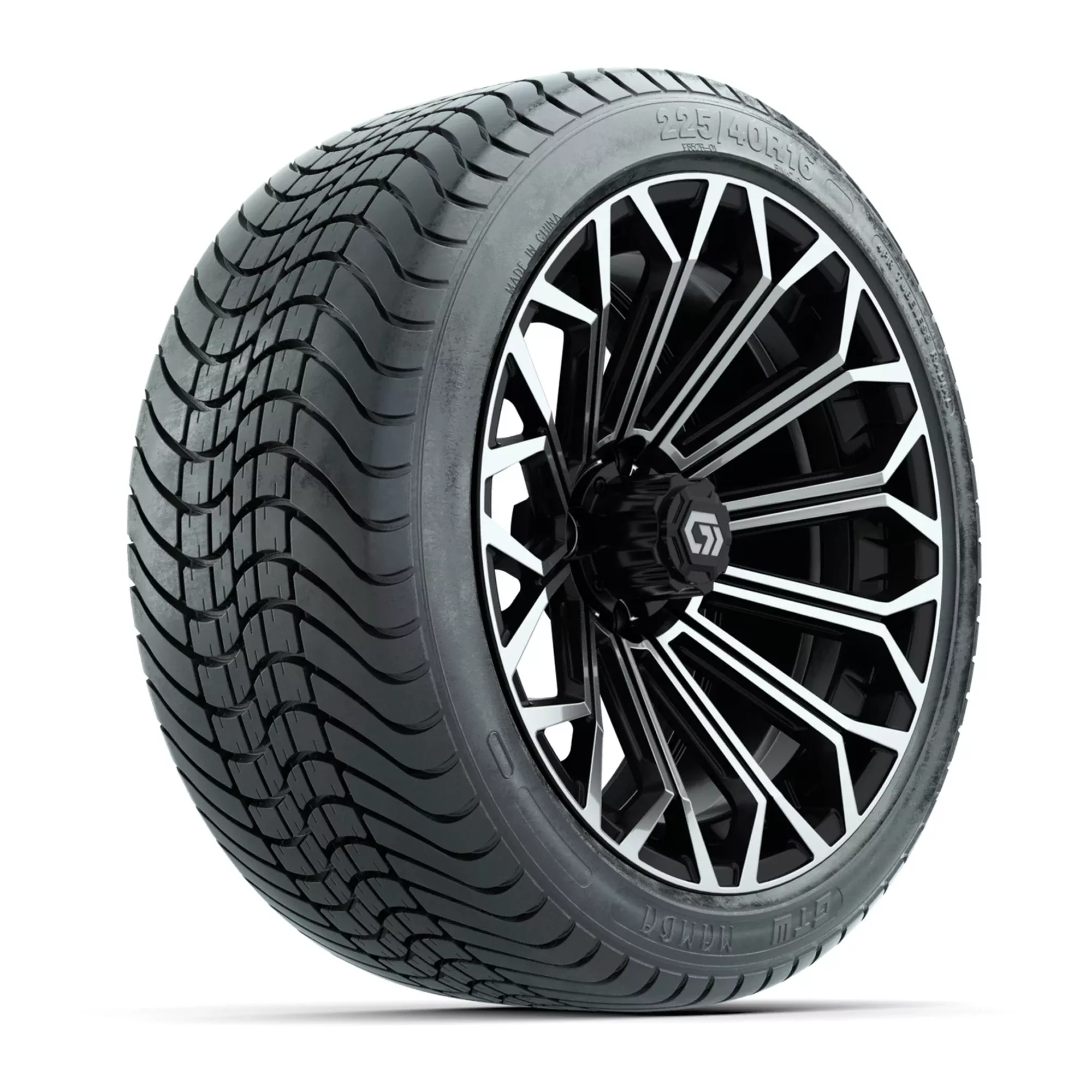 GTW Phantom Black/Machined 16" Wheels with 225/40-R16 Mamba Street Tires - Full Set