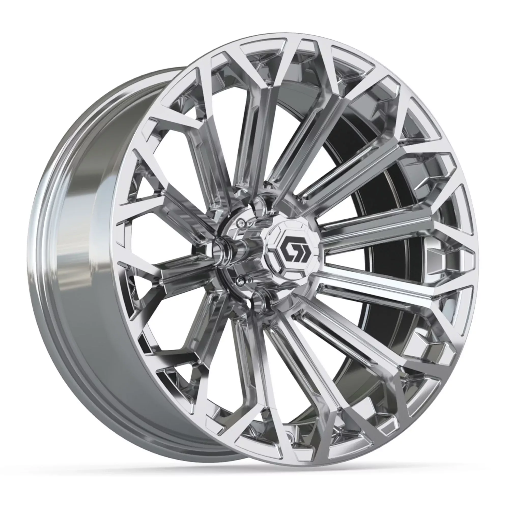 GTW Phantom Chrome 16" Golf Cart Wheel - Single