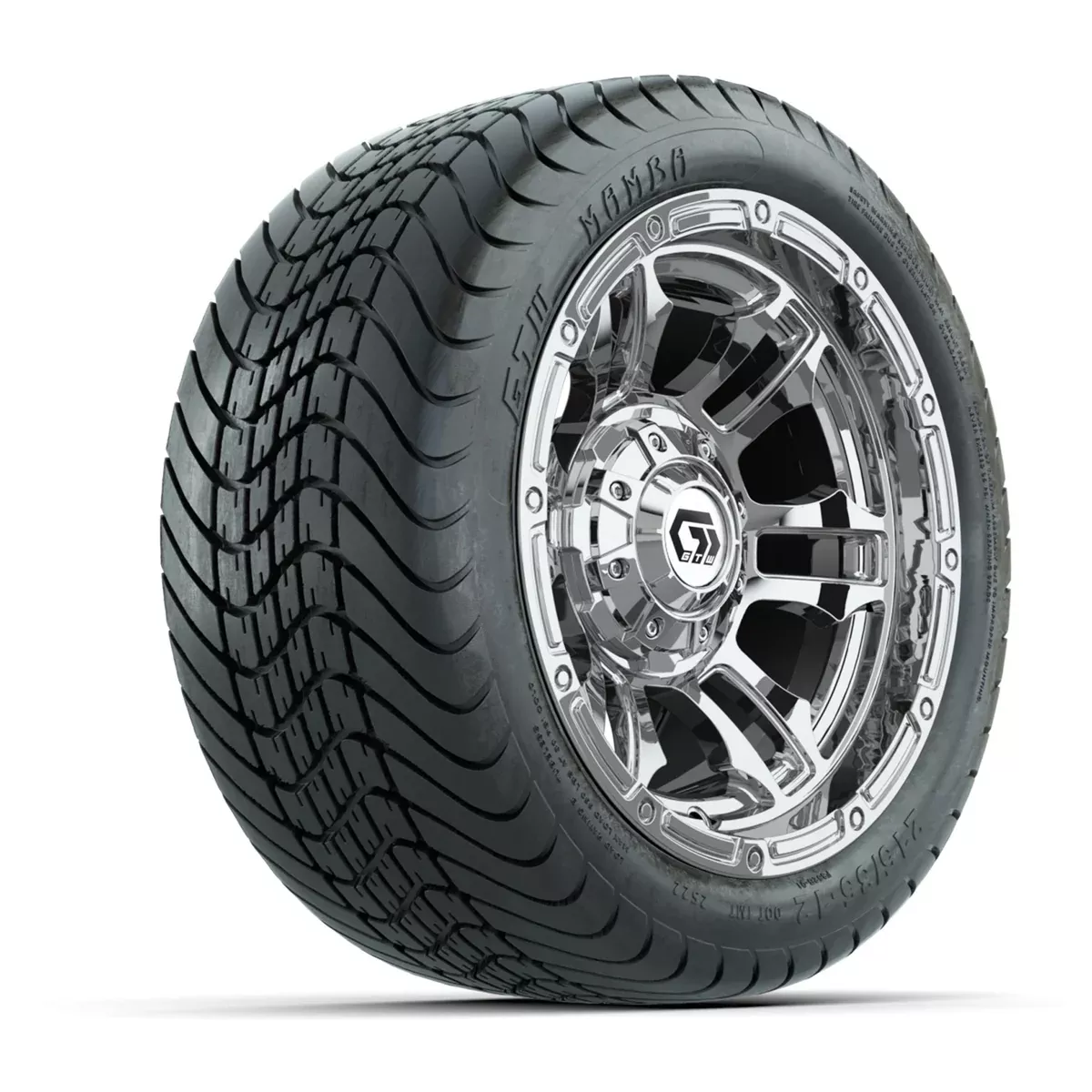 GTW Shogun Chrome 12 in Wheels with 215/35-12 Mamba Street Tires Full Set