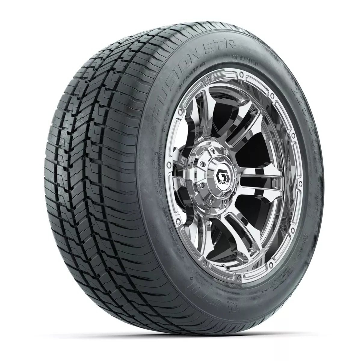 GTW Shogun Chrome 14" Wheel & 225/50-R14 Fusion STR Street Tire Package